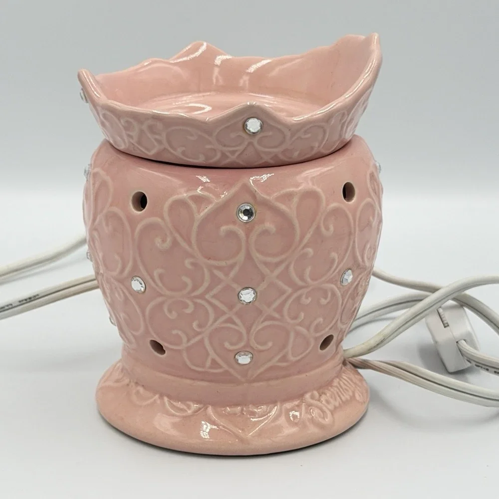 Scentsy Tiara Pink Electric Wax Warmer Rhinestone‎ Crown Boxed Tested Works